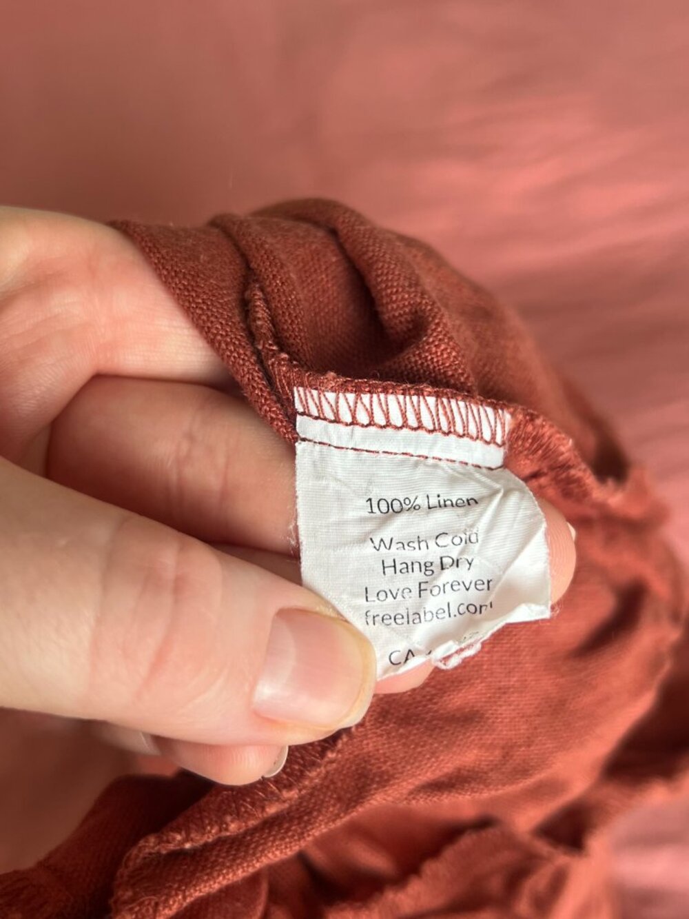 Rust Linen Shorts - Picture 4 of 4